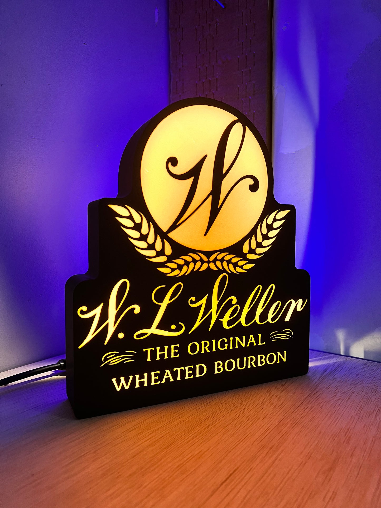 Weller Bourbon Led Lightbox - Handcrafted Whiskey-Inspired Home Decor