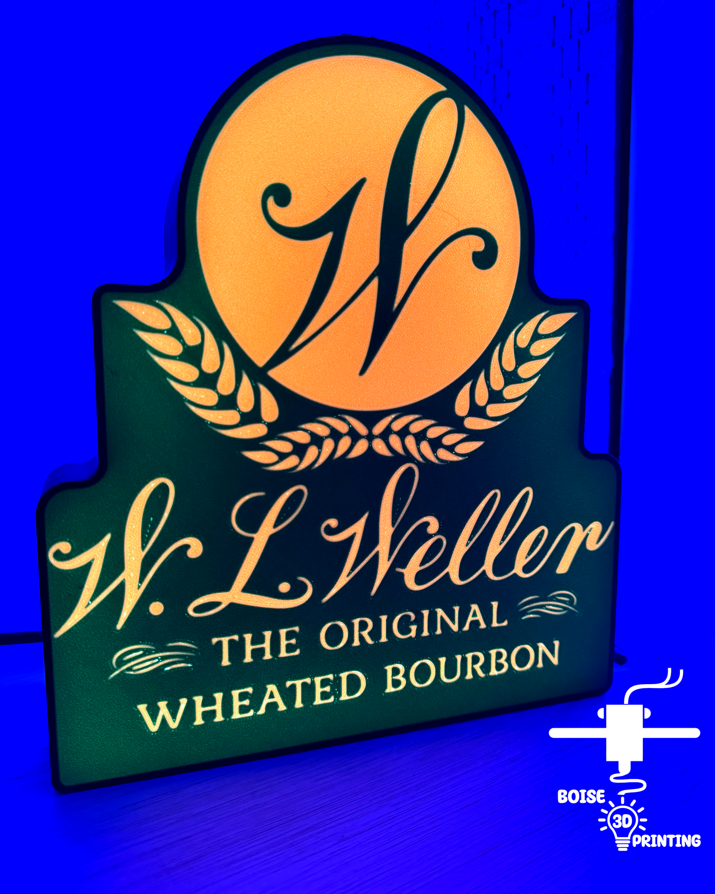 Weller Bourbon Led Lightbox - Handcrafted Whiskey-Inspired Home Decor