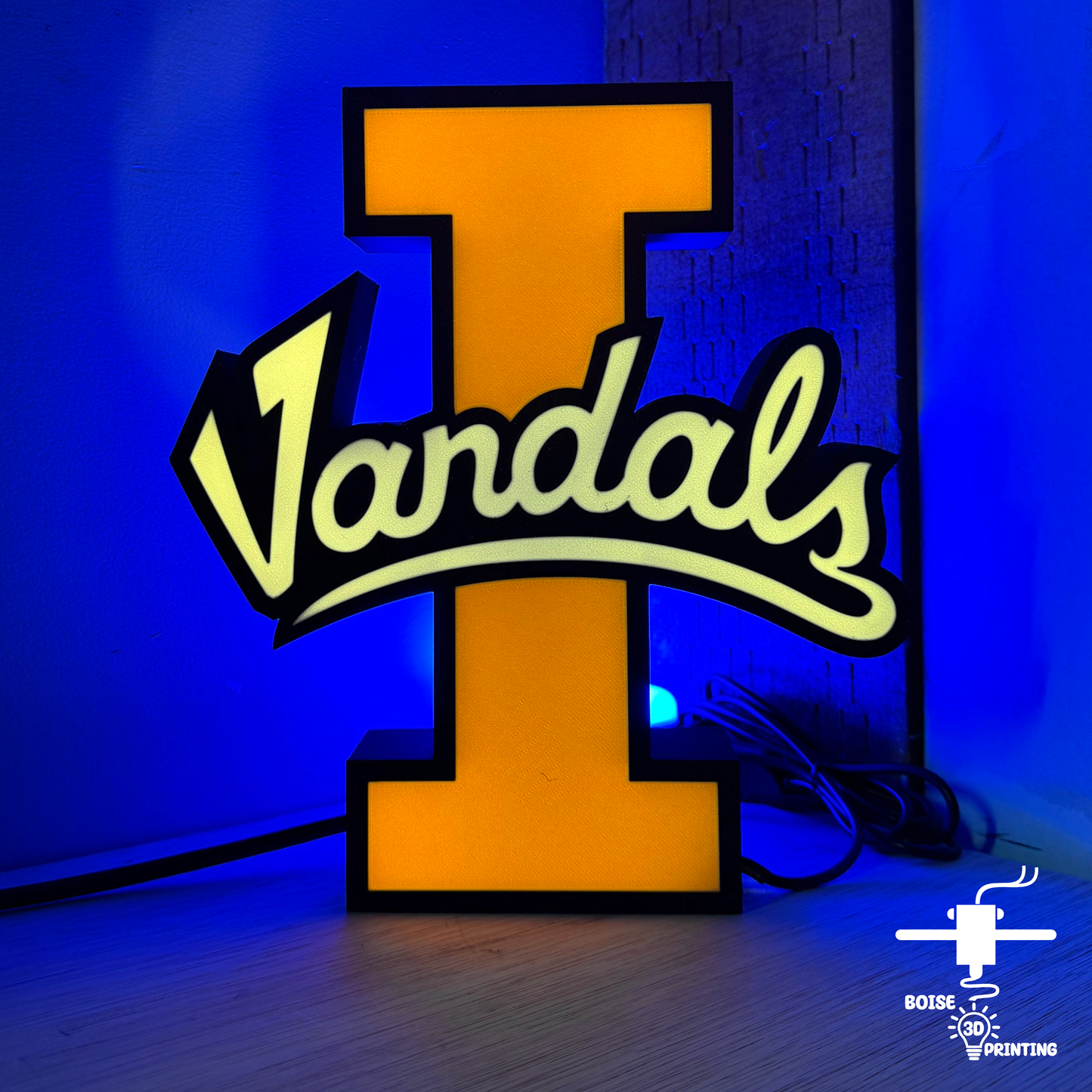 a neon sign with the word vandals on it