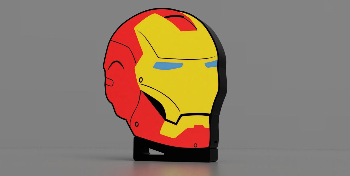 Iron Man Face Mask- Marvel - LightBox Lamp / Sign