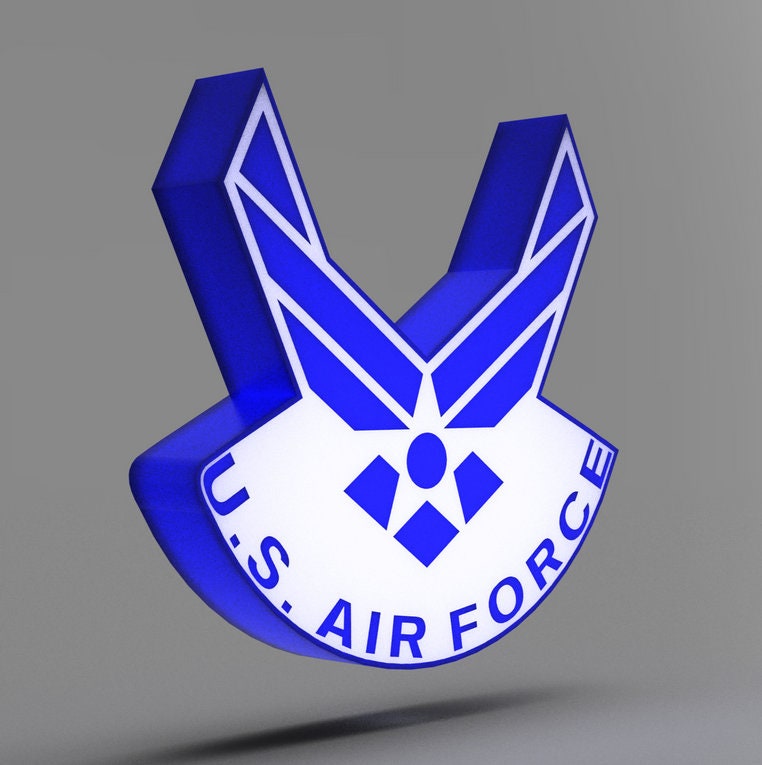 US Air Force Logo LED LightBox Sign / Lamp with Stand