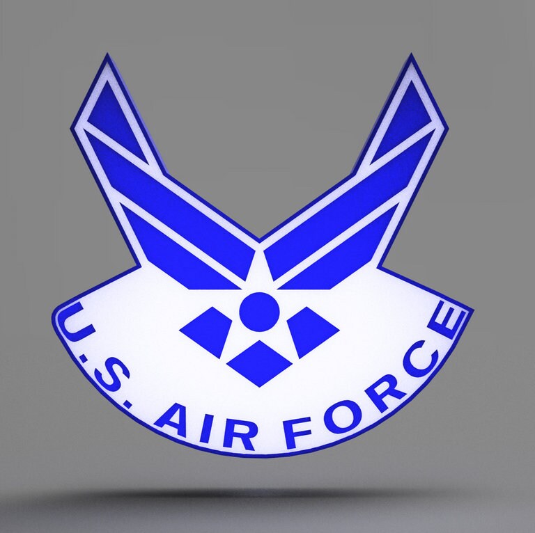 US Air Force Logo LED LightBox Sign / Lamp with Stand