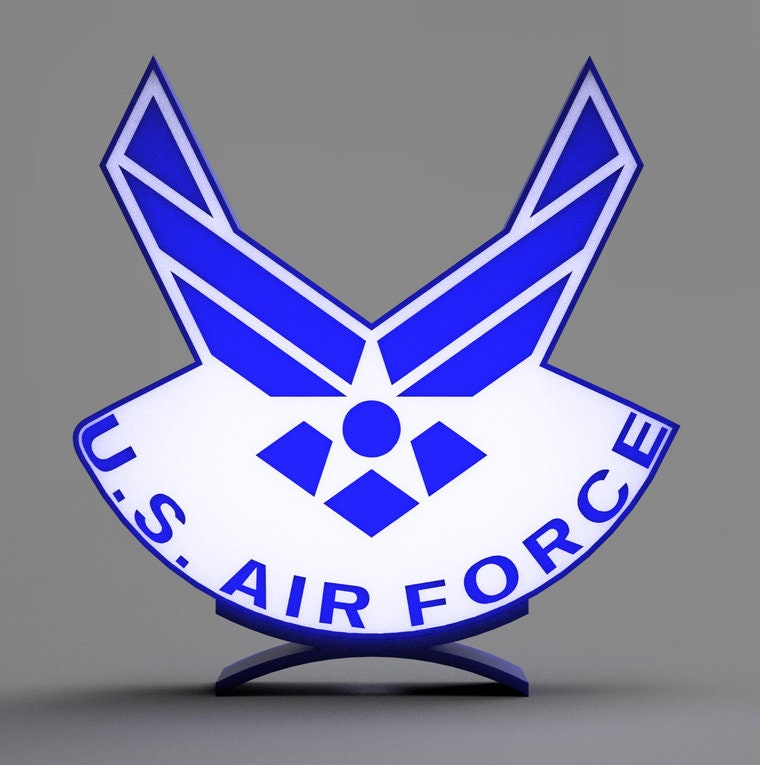 US Air Force Logo LED LightBox Sign / Lamp with Stand
