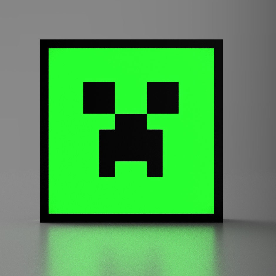 Minecraft Creeper LED Lightbox SignLamp - Pixelated Gaming Decor