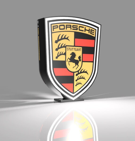 Porsche Logo LED LightBox Sign / Lamp