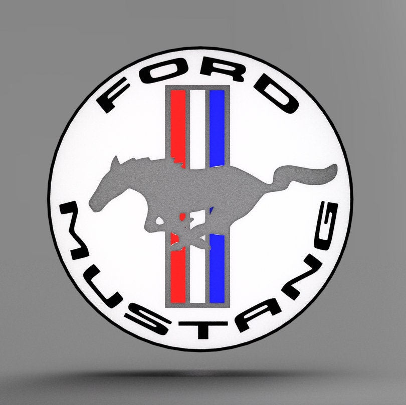 Ford Mustang Logo LED LightBox Sign / Lamp