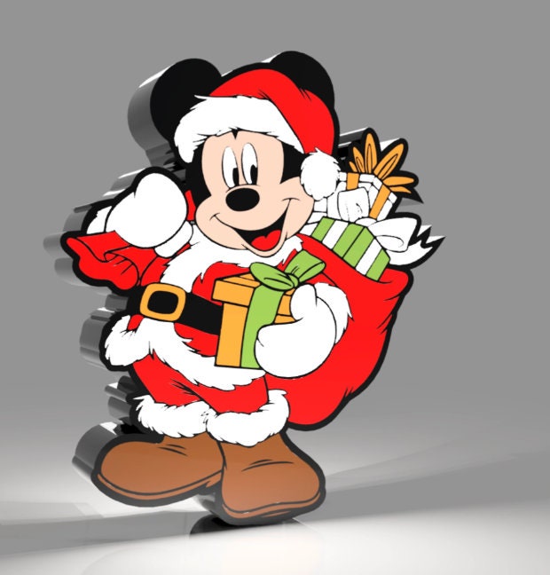 Mickey Mouse Christmas inspired - LED LightBox Lamp / Sign