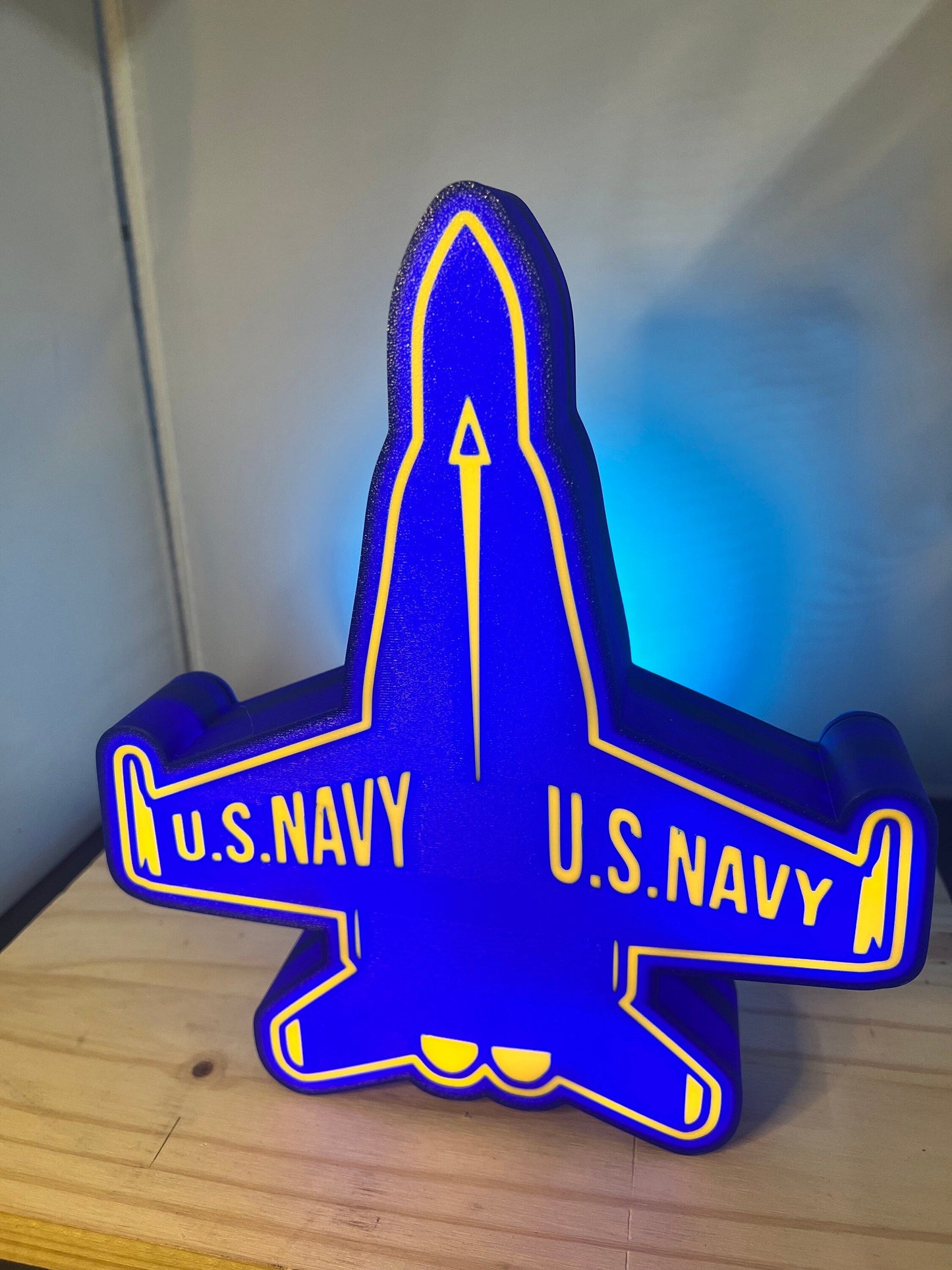 Navy Blue Angels LED LightBox Sign with Stand - US Military Logo Lamp
