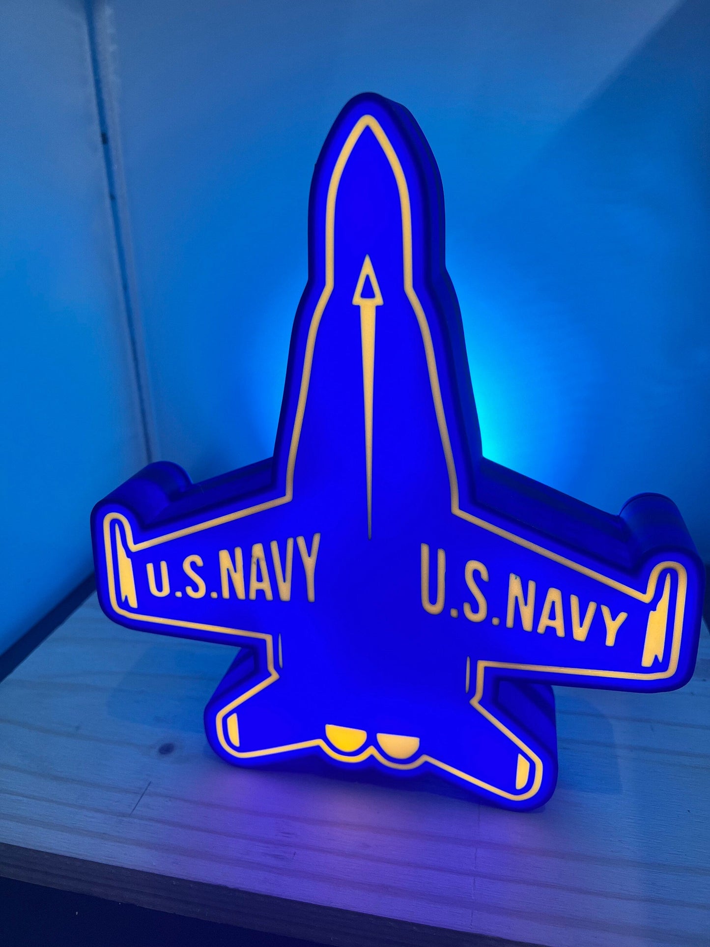 Navy Blue Angels LED LightBox Sign with Stand - US Military Logo Lamp