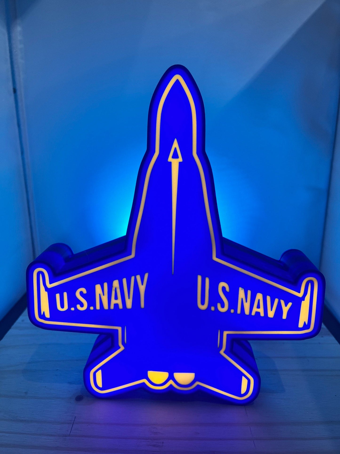 Navy Blue Angels LED LightBox Sign with Stand - US Military Logo Lamp