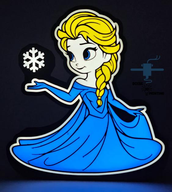 a sticker of a princess holding a snowflake