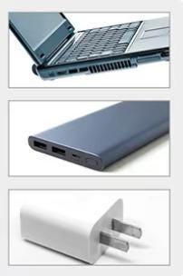 a picture of a laptop and a charger
