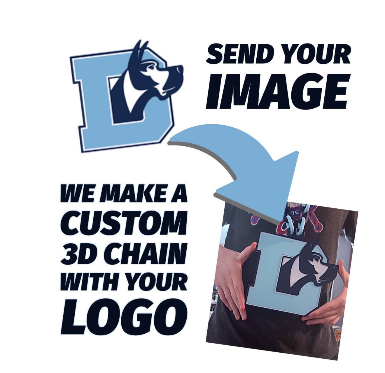 a person holding a sign that says send your image