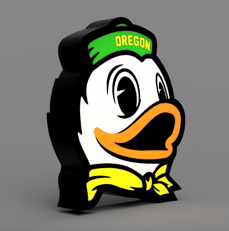 University of Oregon Ducks LED Mascot LightBox Sign - Inspired College Lamp