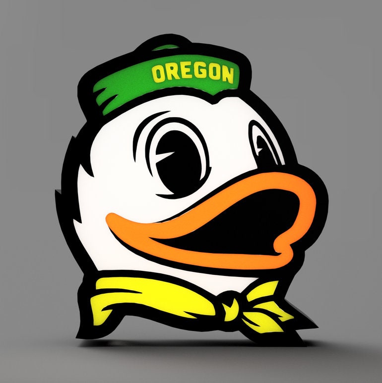 University of Oregon Ducks LED Mascot LightBox Sign - Inspired College Lamp