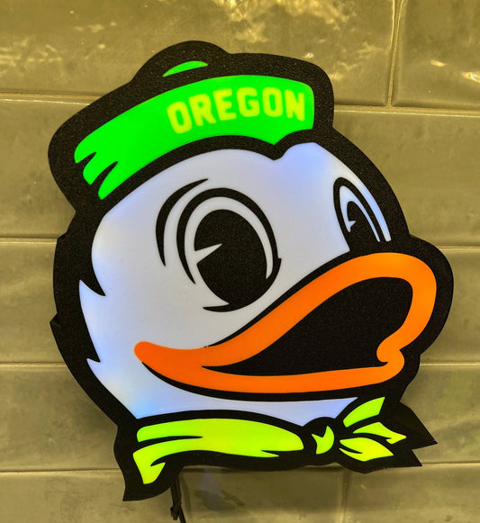 University of Oregon Ducks LED Mascot LightBox Sign - Inspired College Lamp