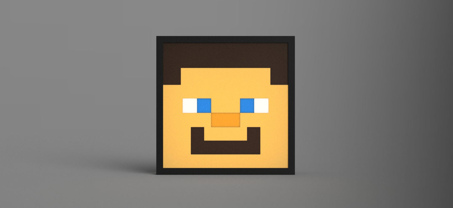 Minecraft Steve- LED Lightbox Sign/Lamp
