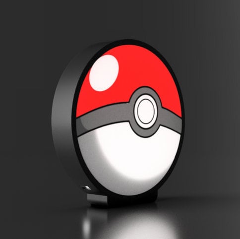 Pokeman Poke Ball - LED Lightbox Sign/Lamp