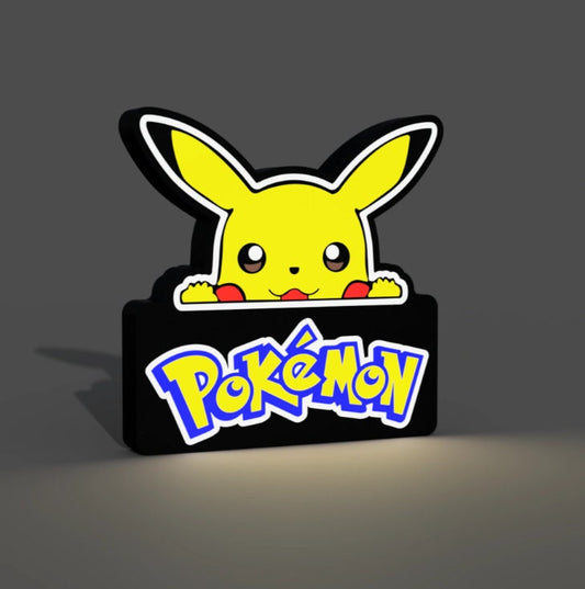 Pikachu Pokeman (sitting) inspired - LED Lightbox Sign/Lamp