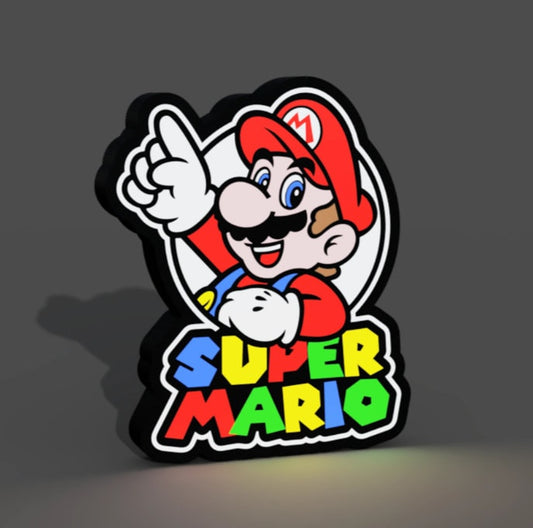 Mario from Super Mario Brothers inspired - LED Lightbox Sign/Lamp