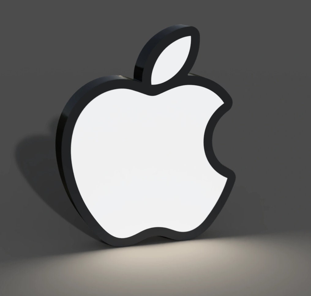 Apple Logo LED LightBox Lamp/Sign - Modern Home or Office Decor for Apple Enthusiasts