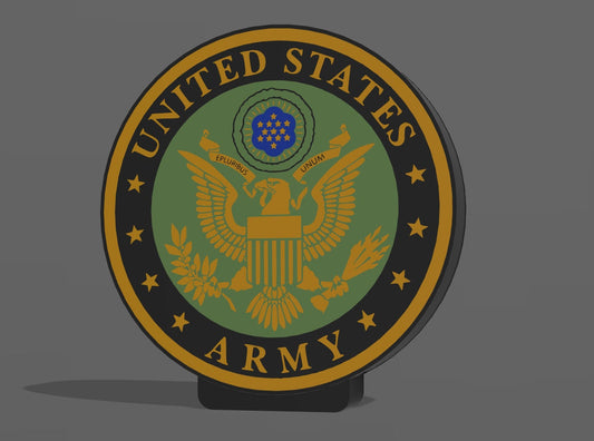 US Army Logo Seal LED LightBox Sign / Lamp with Stand