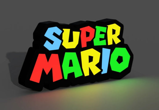 Super Mario Brothers inspired Logo - LED Lightbox Sign/Lamp