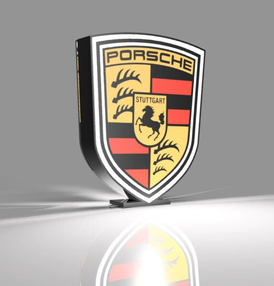 Porsche Logo LED LightBox Sign / Lamp
