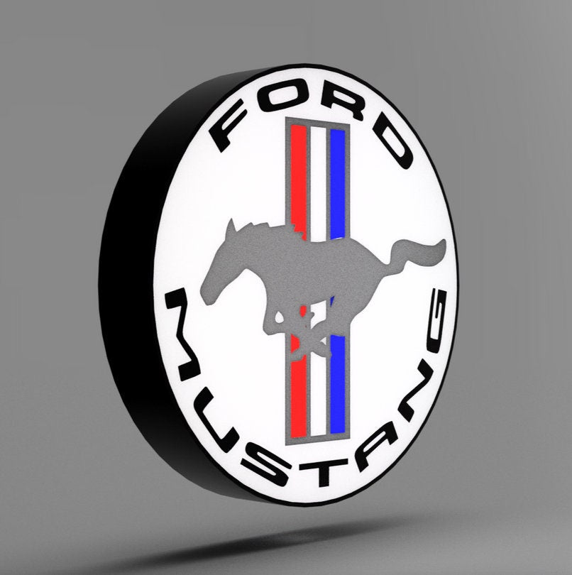 Ford Mustang Logo LED LightBox Sign / Lamp
