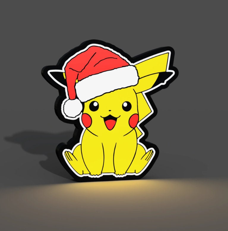 Pikachu Christmas! - LED Lightbox Sign/Lamp