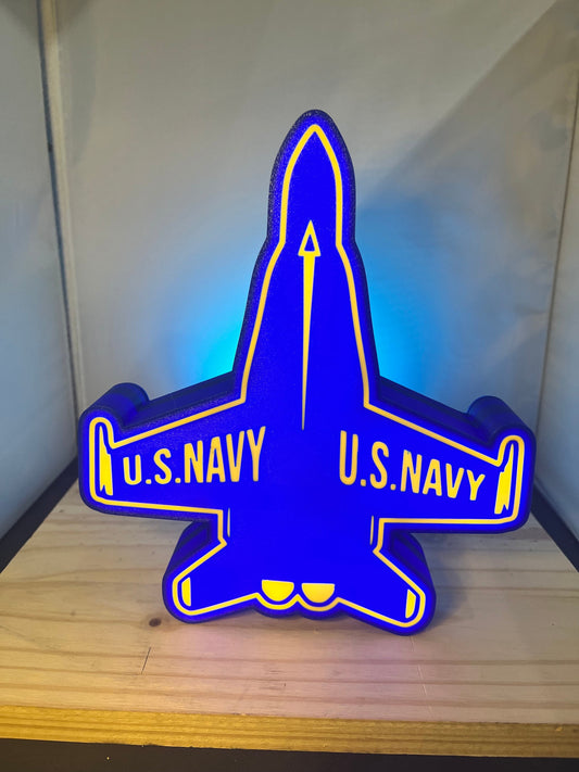 Navy Blue Angels LED LightBox Sign with Stand - US Military Logo Lamp