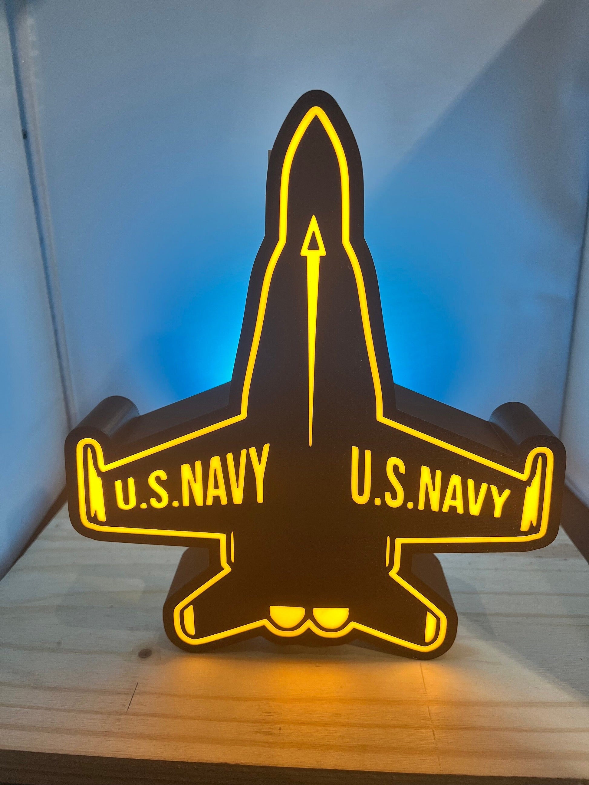 Navy Blue Angels LED LightBox Sign with Stand - US Military Logo Lamp
