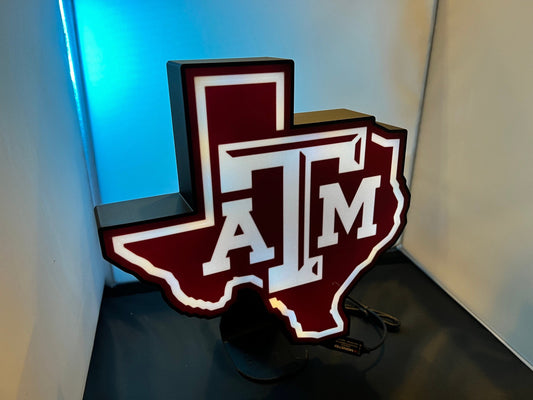 Texas A&M Aggies - LED LightBox Sign/Lamp