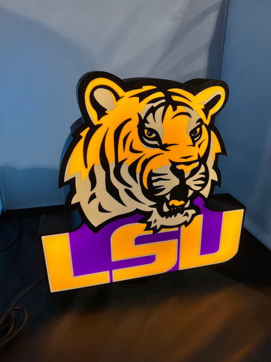 LSU Tigers inspired - LED LightBox Sign/Lamp