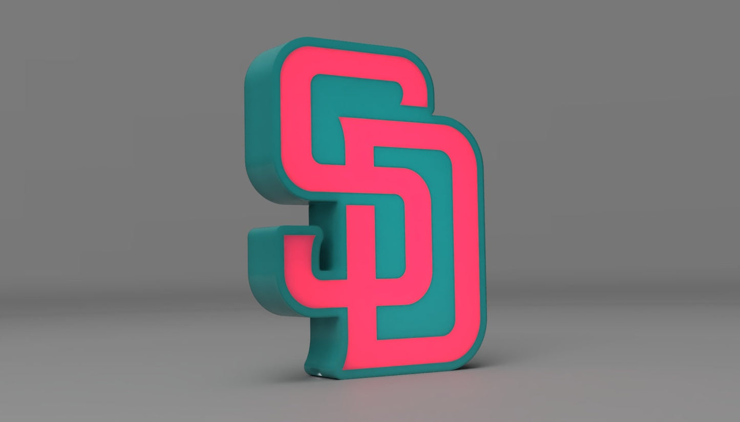 San Diego Padres Alternate Pink Logo LED LightBox Sign / Lamp
