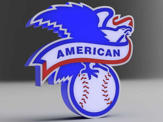 Major League Baseball American League Logo LED LightBox Sign / Lamp