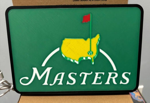 Masters Golf LED Lightbox SignLamp - Inspirational for Golf Lovers - Handmade