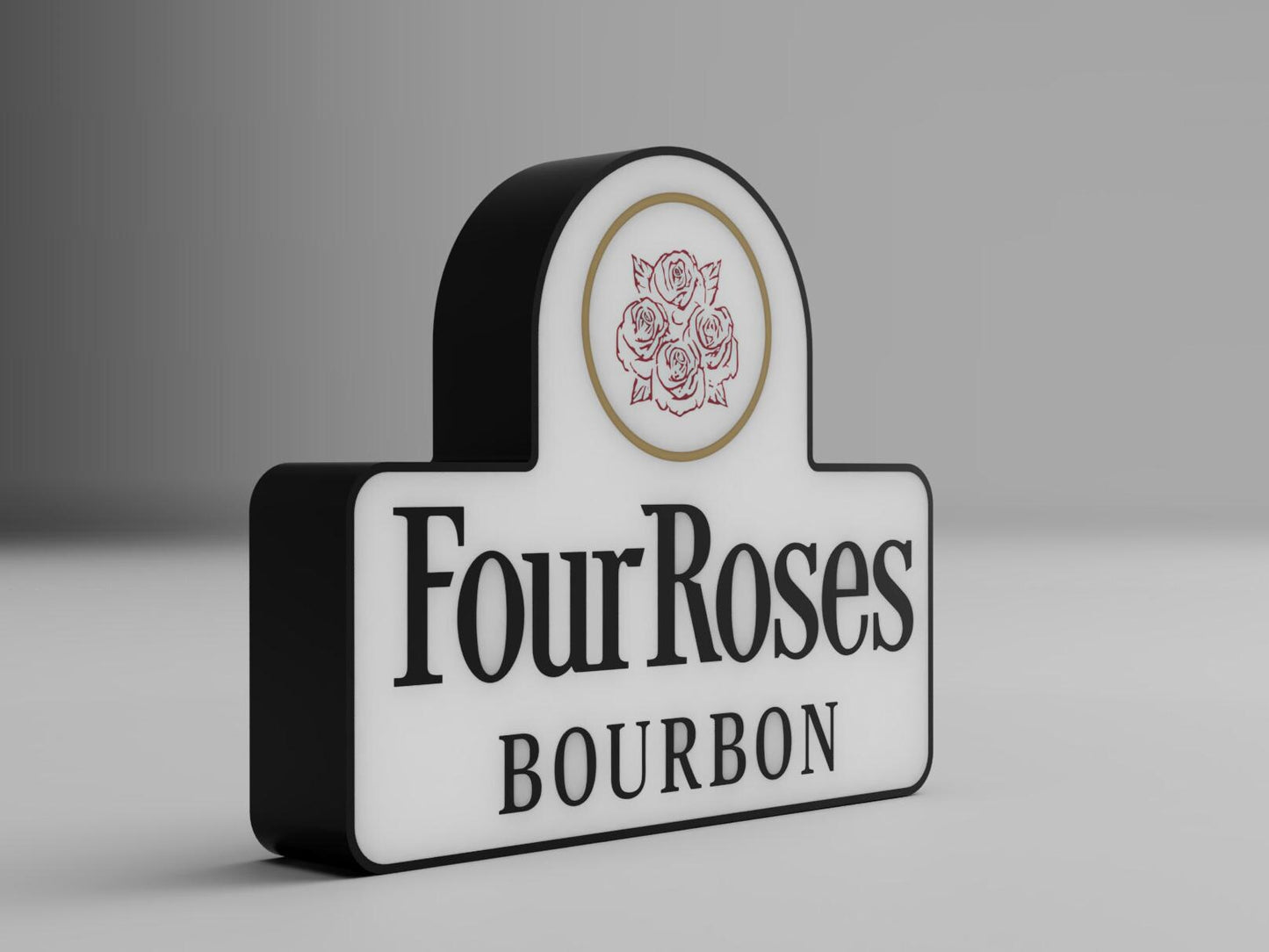Four Roses Bourbon Led Lightbox - Handcrafted Whiskey-Inspired Home Decor