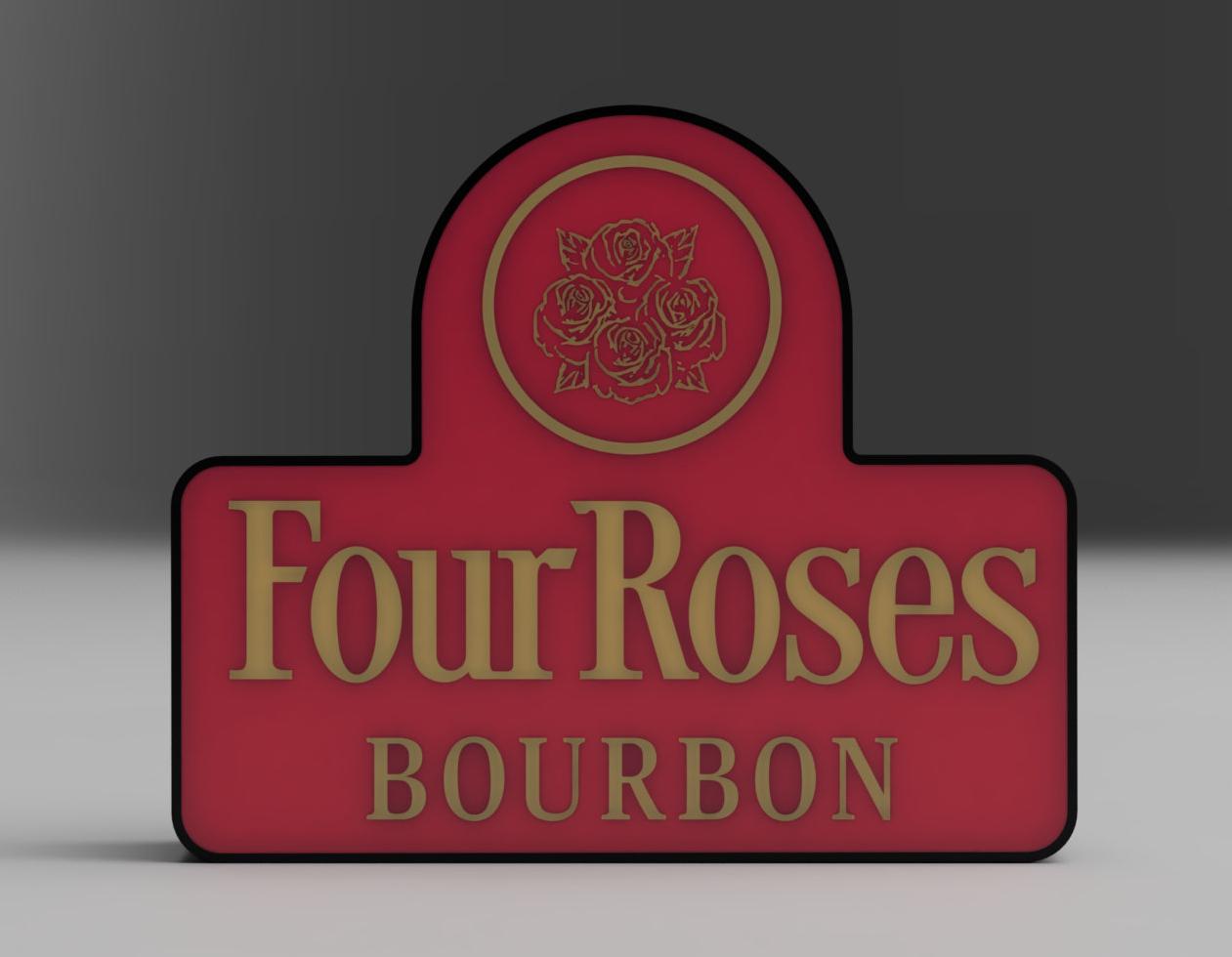Four Roses Bourbon Led Lightbox - Handcrafted Whiskey-Inspired Home Decor