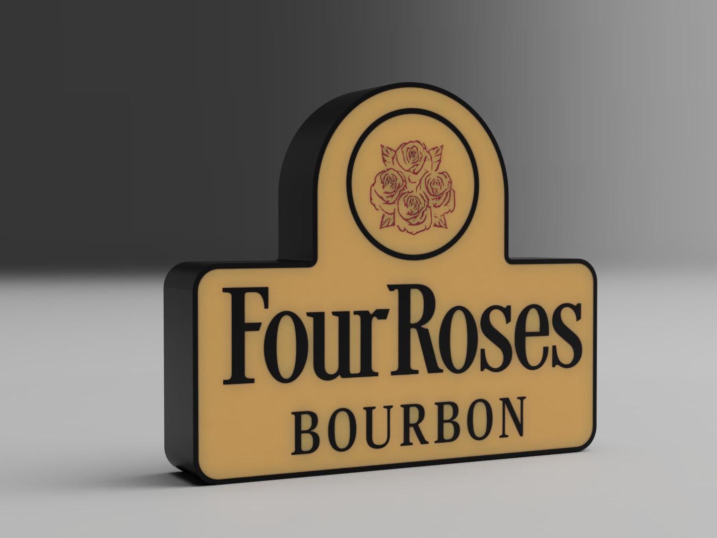 Four Roses Bourbon Led Lightbox - Handcrafted Whiskey-Inspired Home Decor