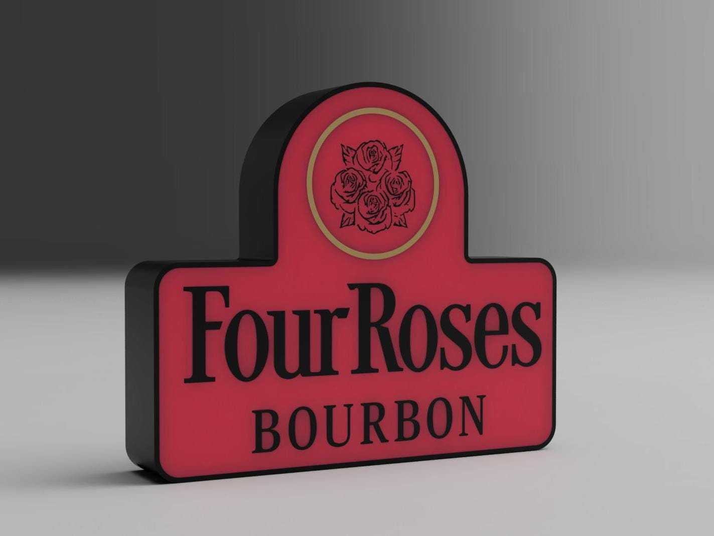 Four Roses Bourbon Led Lightbox - Handcrafted Whiskey-Inspired Home Decor