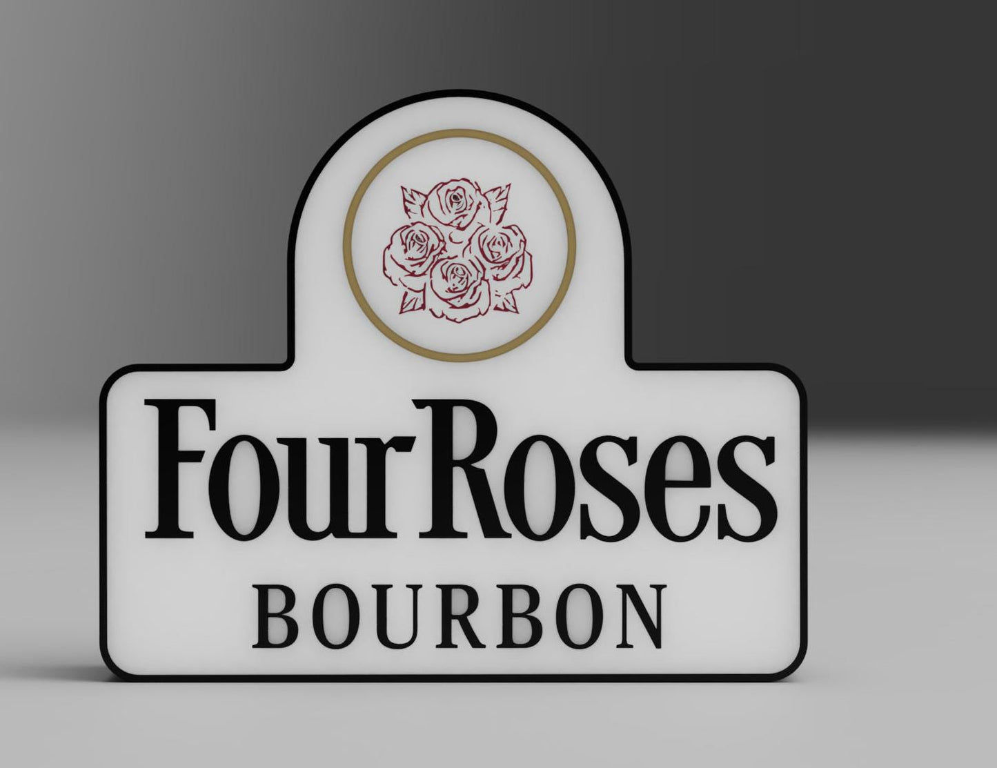Four Roses Bourbon Led Lightbox - Handcrafted Whiskey-Inspired Home Decor