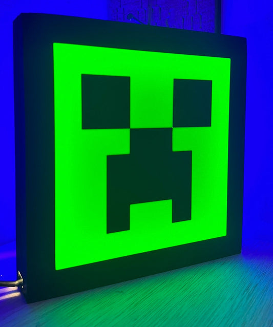 Minecraft Creeper LED Lightbox SignLamp - Pixelated Gaming Decor