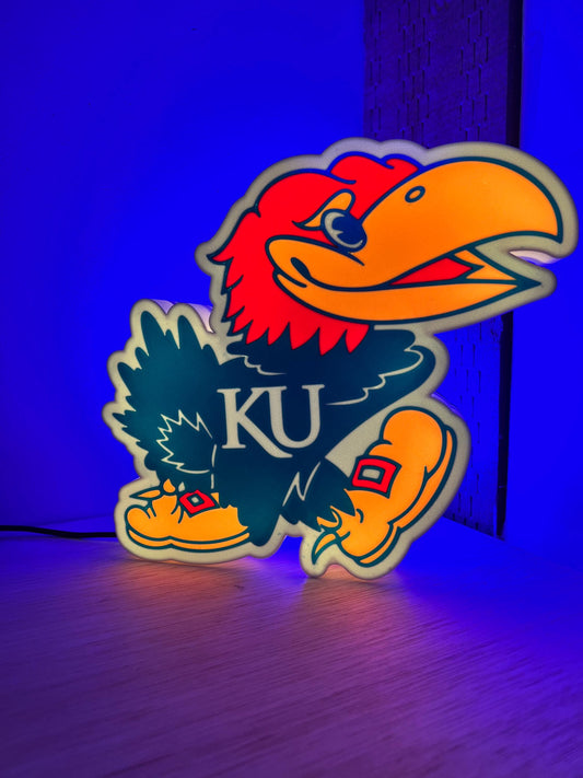Kansas Jayhawks LED Lightbox SignLamp - College Basketball Decoration